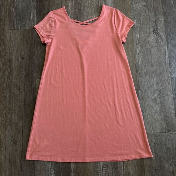 Dresses & Skirts - Bobby & Brooks Pink Short Sleeve Criss-Cross Back Short Dress Spring Summer